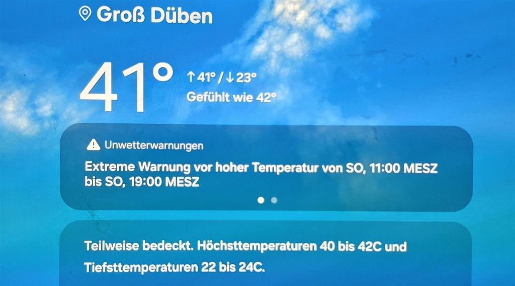 aktuelle Temperatur am 27.06.2026