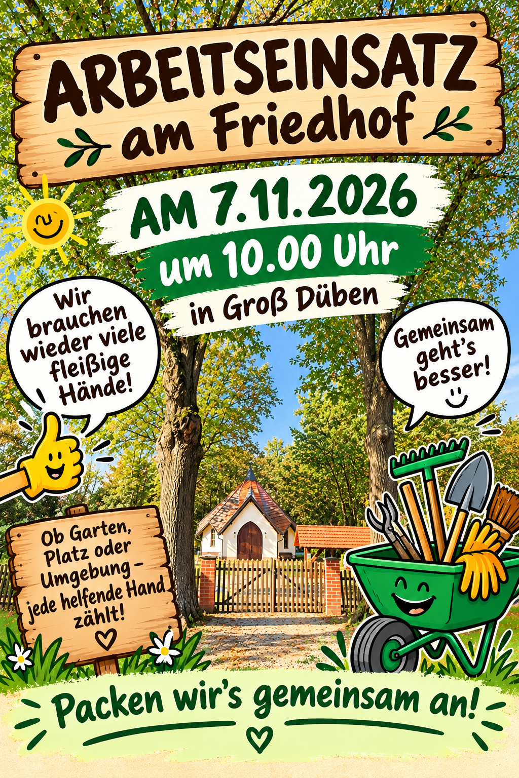 Arbeitseinsatz am Friedhof Groß Düben