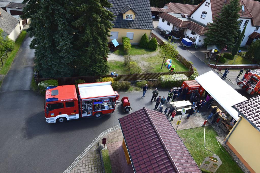 Blick von der Feuerwehr-Drehleiter