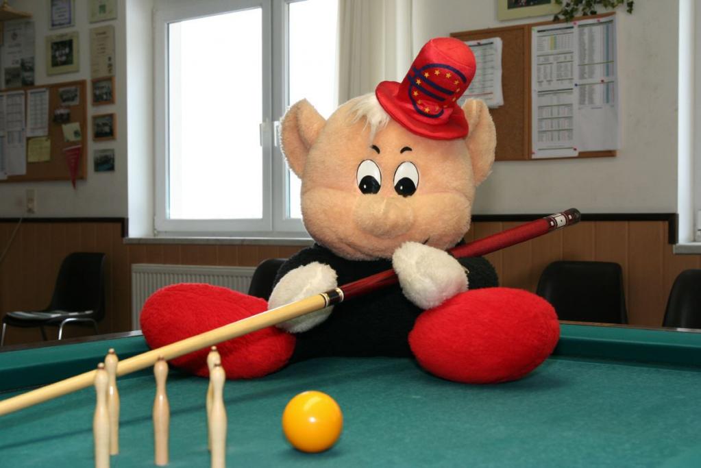 Maskottchen "Erich" Kegel-Billard