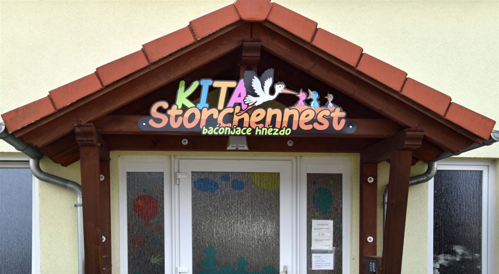 Eingang Kita "Storchennest" Halbendorf