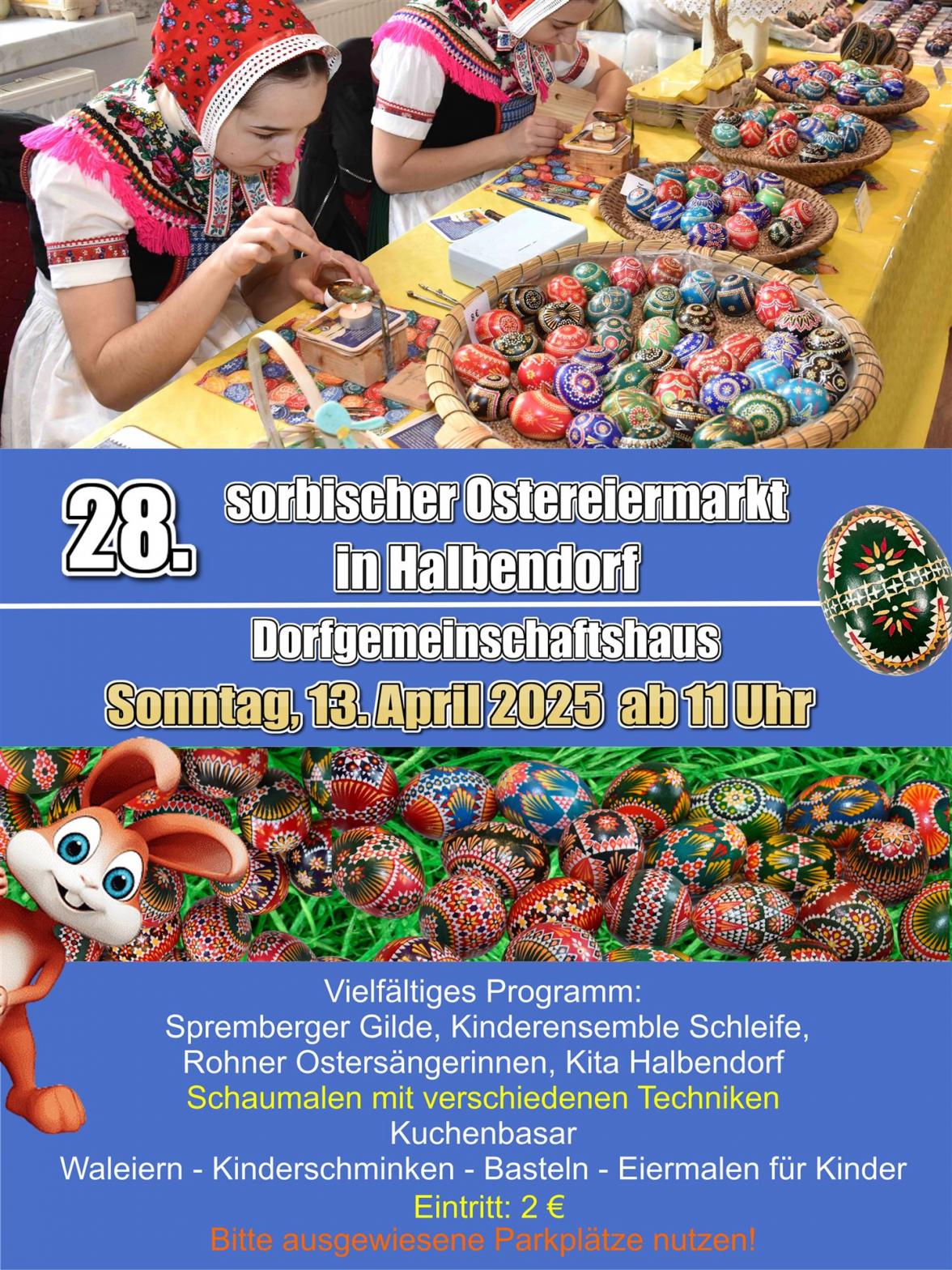 Werbung Ostereiermarkt 2025 in Halbendorf