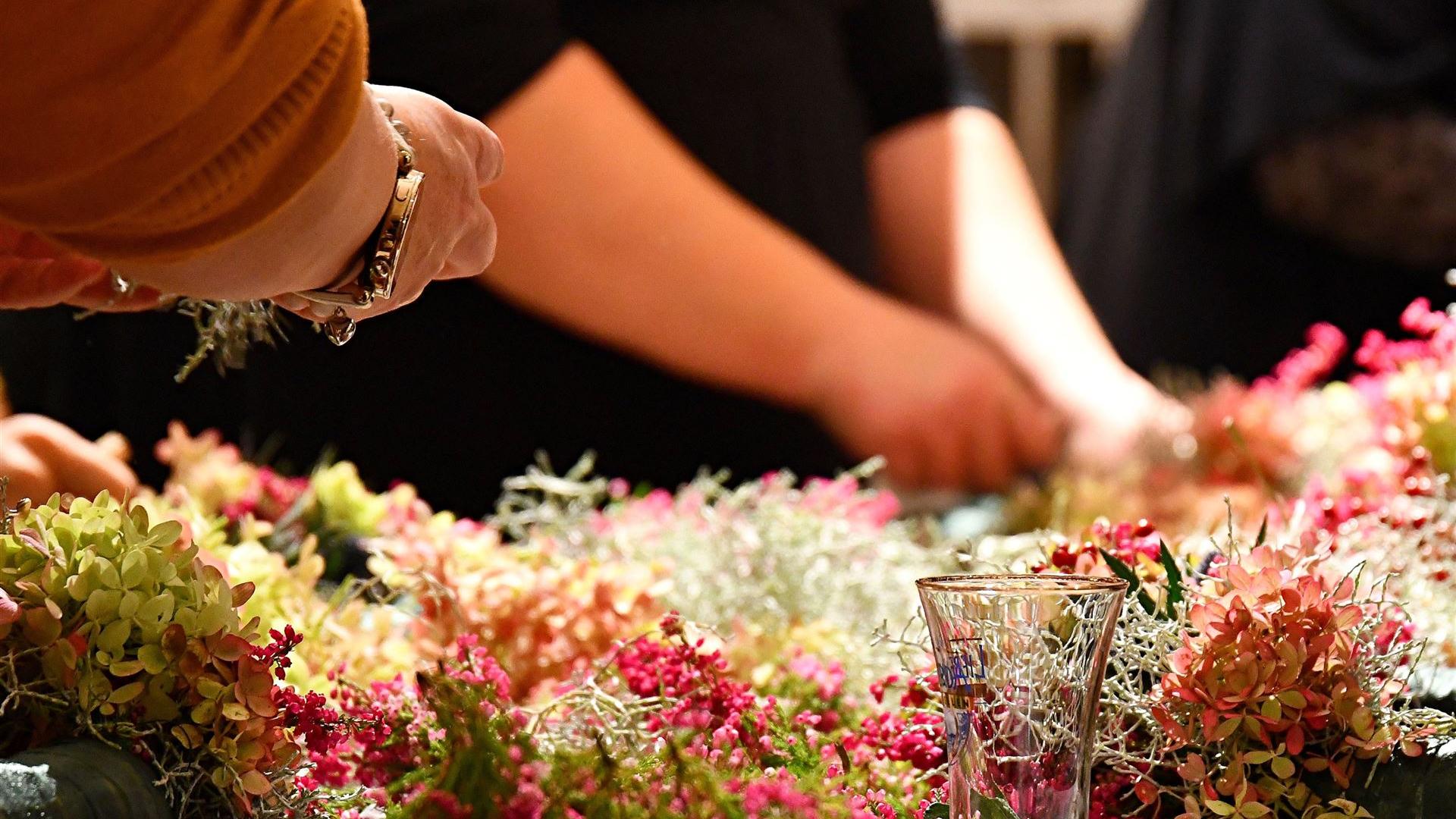 Herbstkranz binden im Blumenladen Krautz 2026