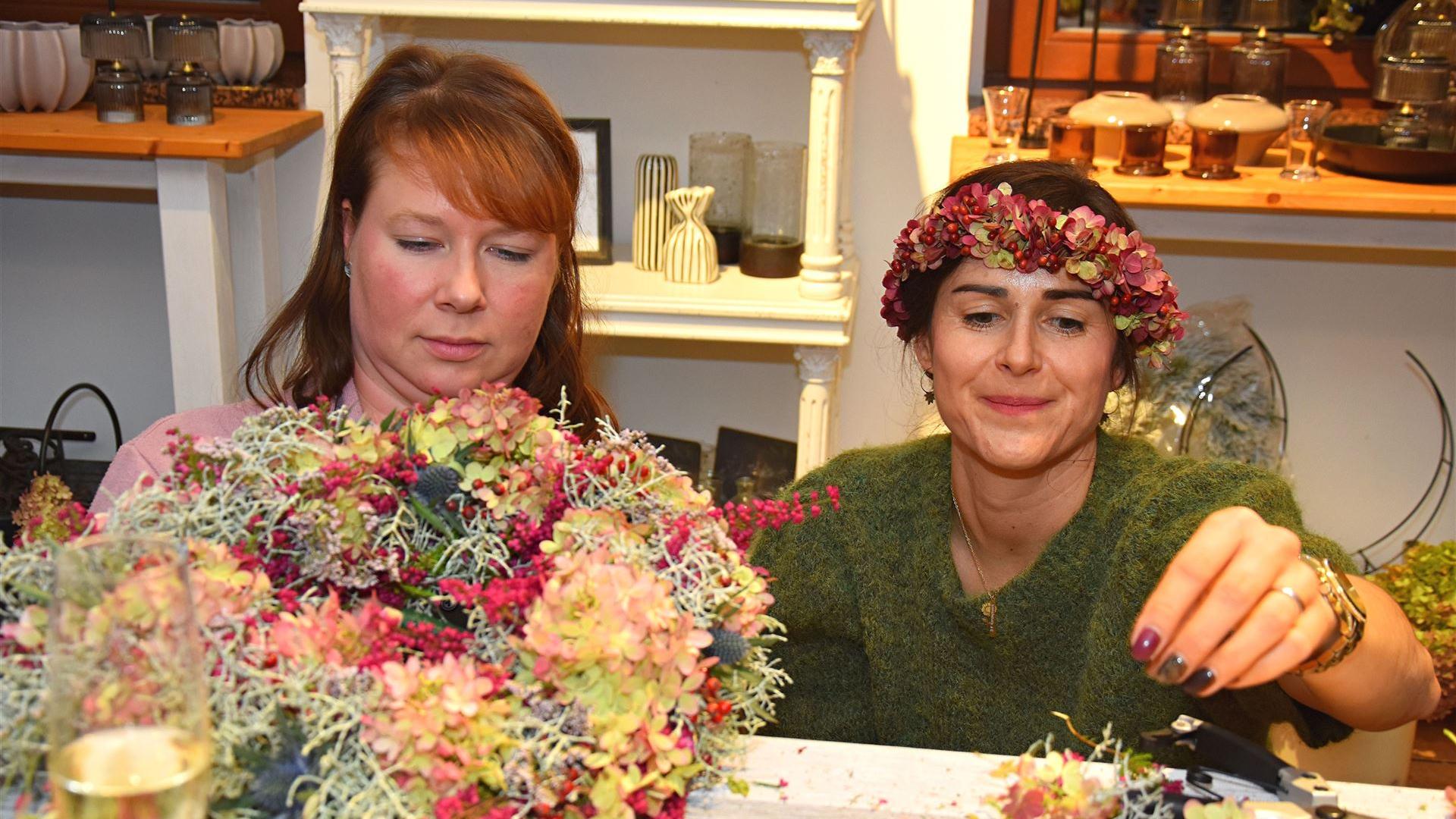 Herbstkranz binden im Blumenladen Krautz 2026